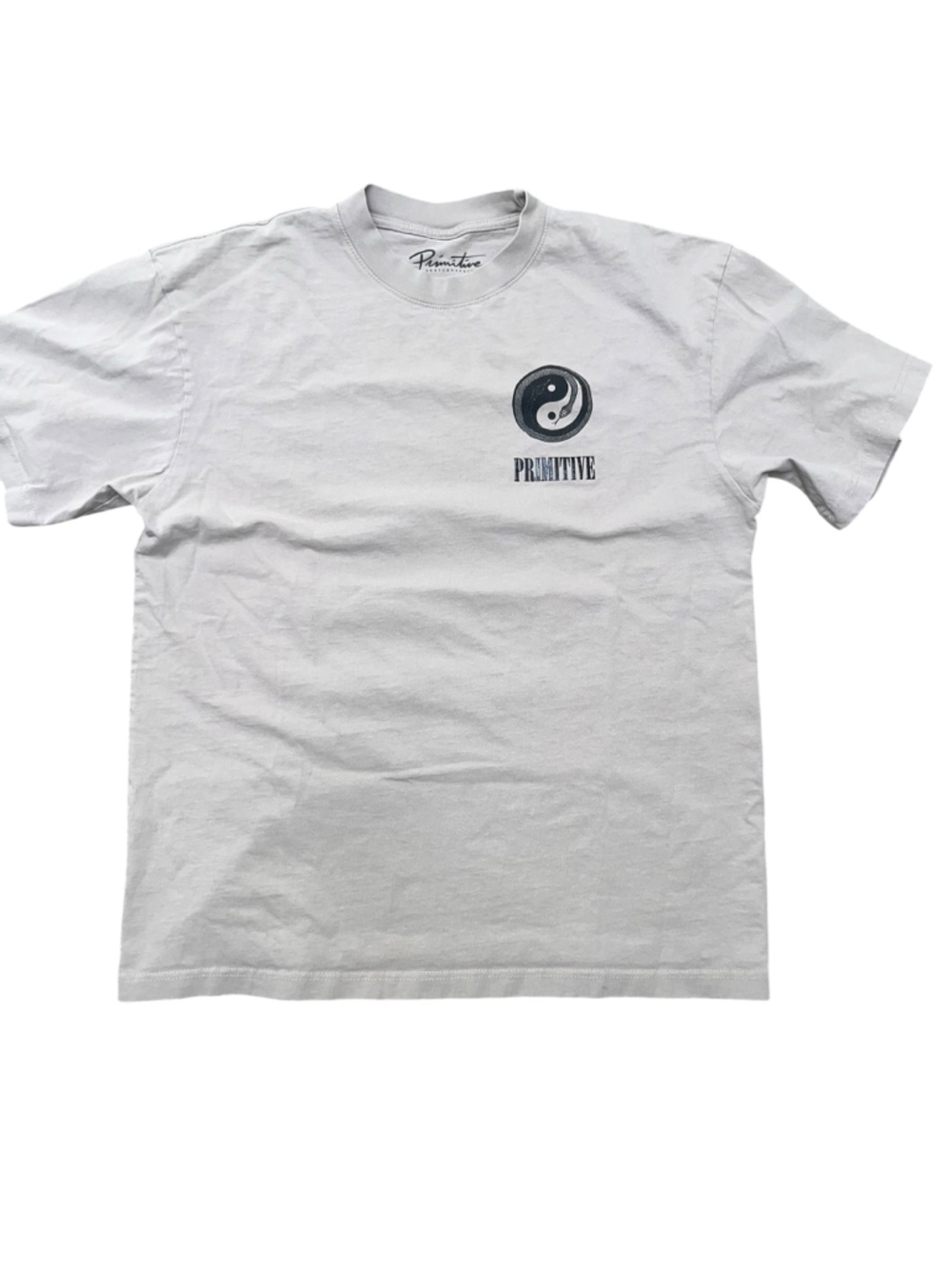 Primitive Cream Tee with Black Yin Yang Print